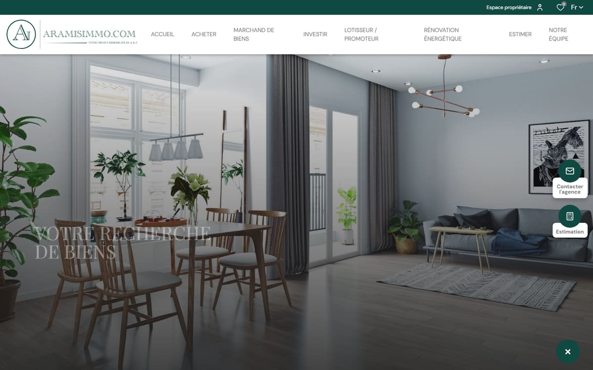 Capture de la page d’accueil du site officiel de Aramisimmo Gaillac - Immobilier Axe A68